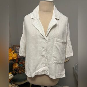 DKNY Linen Blend Top